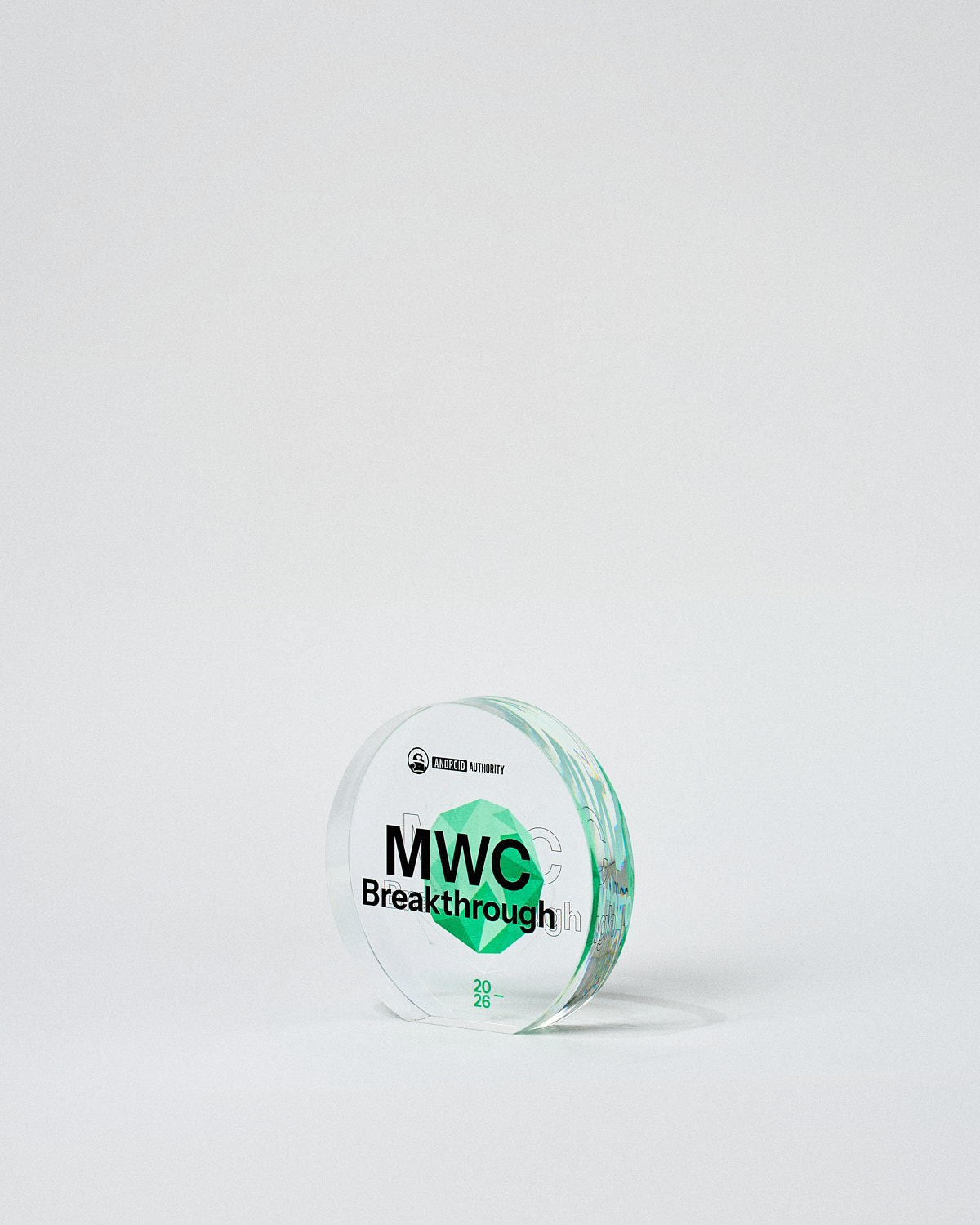 Gepersonaliseerde acryl plaquette VITRA SOL klein MWC Sustain Awards